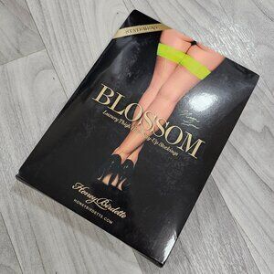 Honey Birdette Blossom Neon Lime Stockings Stay Ups with Back Seams Size S